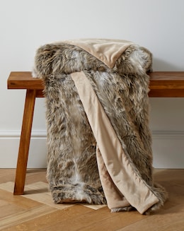 Faux Fur Striped Animal Throw - Image