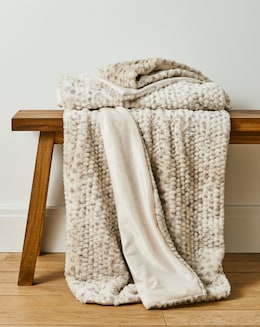Bobble Textured Faux Fur Throw - Image