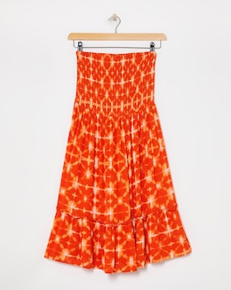 Shirred Bandeau Mini Beach Dress - Image