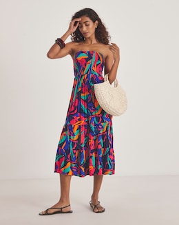 Crinkle Bandeau Beach Dress - Image