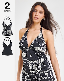 Value 2 Pack Tankini Tops - Image