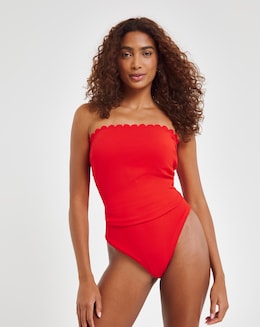 MAGISCULPT Medium Control Contour Me Scalloped Edge Bandeau Swimsuit