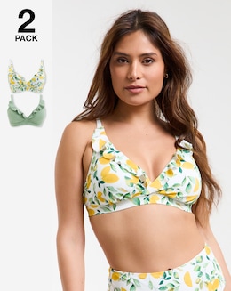 Value 2 Pack Plunge Bikini Tops - Image