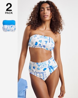 Value 2 Pack Bandeau Bikini Tops - Image