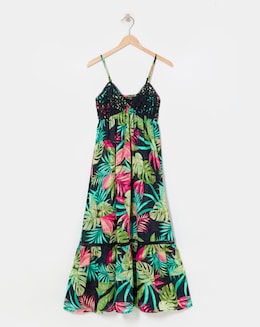 Floral Print Maxi Beach Dress - Image