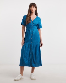 Viscose Button Through Dress - Image