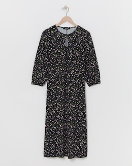 Soft Touch Midi Dress With Key Hole Neck - Image