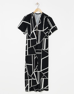 Soft Touch Midi Dress With Zip Front - Image