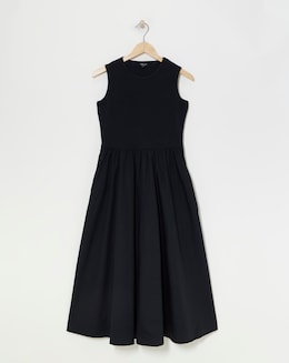 Poplin Rib Sleeveless Smock Dress - Image