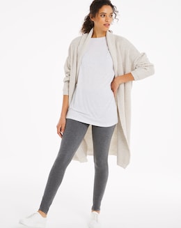 High Waist Cotton Rich Jersey Leggings Long