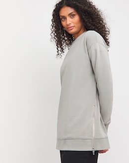 Side Zip Longline Sweatshirt - Image