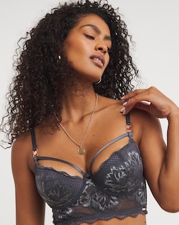 Figleaves Curve Amore Padded Balcony Bra B-H - Grey