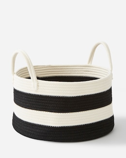 Storage Basket Black & White Stripes - Image