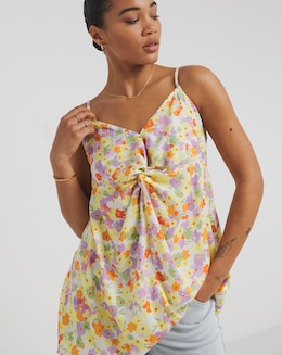 Floral Print Twist Front Cami - Image
