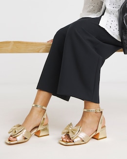 Monet Double Bow Low Block Heels - Extra Wide Fit (EEE)