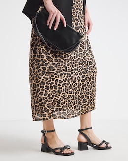 Diamante Bow Low Block Heel Extra Wide - Image