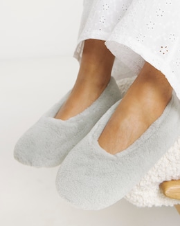 Brandy Fluffy Ballerina Slippers - Wide Fit (E)