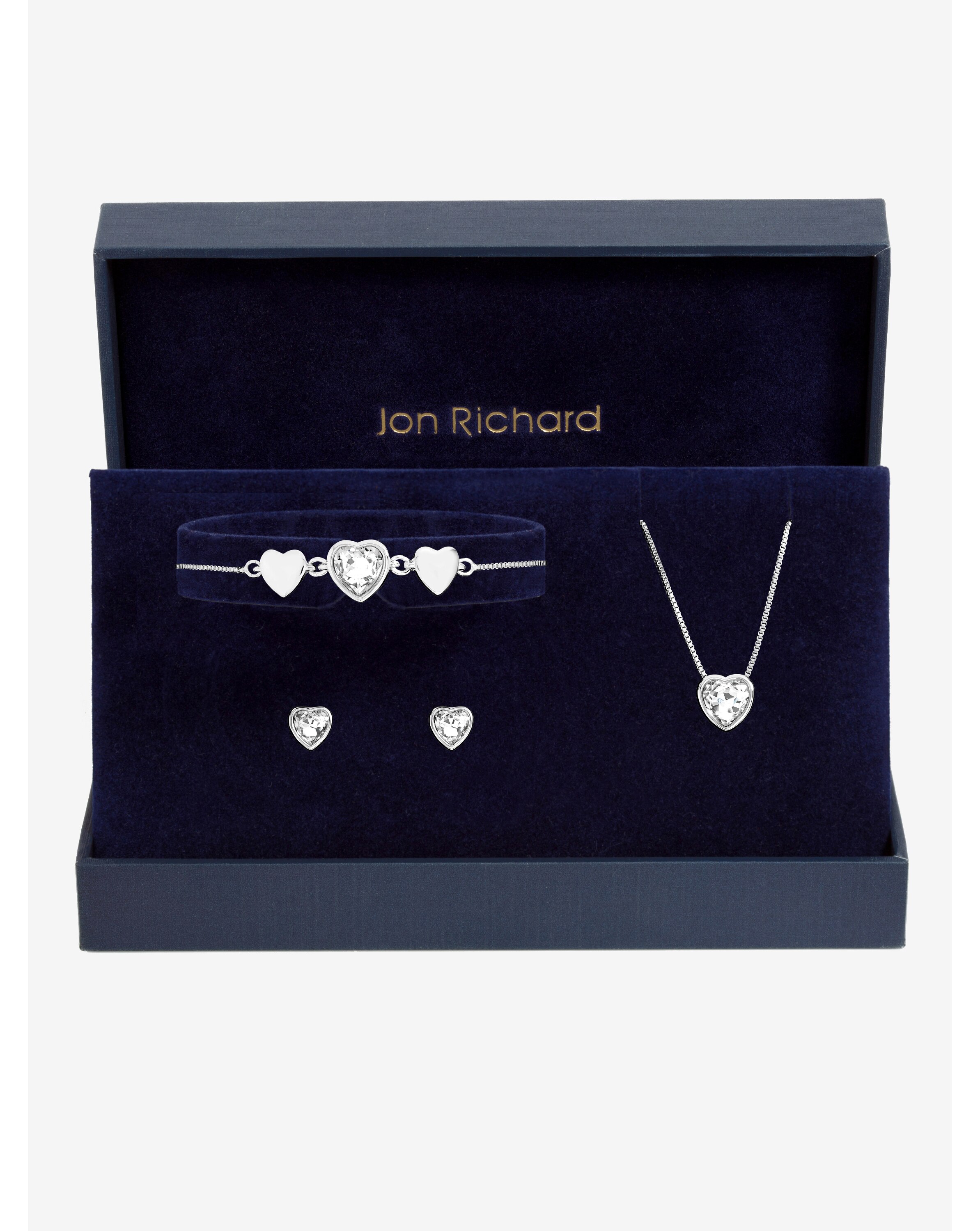Jon Richard Two Tone Open Heart Set - Gift Box | JD Williams