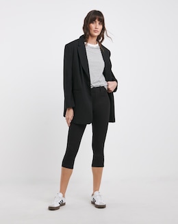 Amber Black Pull On Crop Jeggings