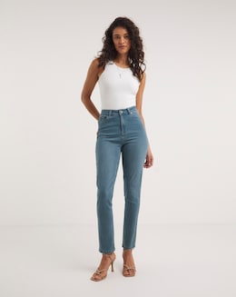 Simply Be Lexi Mid Blue High Waist Super Soft Slim Leg Jeans