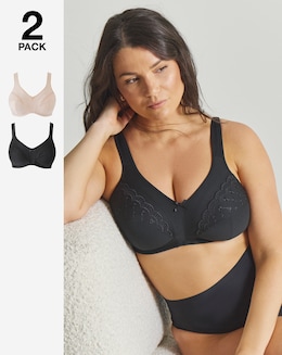 2 Pack Sally Minimiser Non Wired Bras - Image