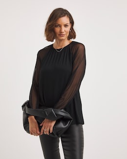 Mesh Raglan Top - Image