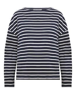 Anthology Navy & White Cotton Modal Top - Image