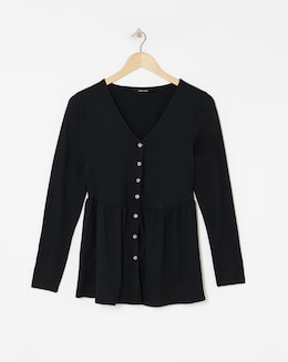 Long Sleeve Button Detail Top - Image