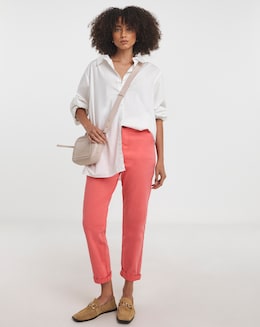 Coral Stretch Chino Trousers - Image