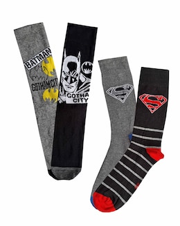 Mens 4pk Superman & Batman Socks - Image