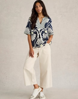 White Stuff Ash Linen Blend Top - Image