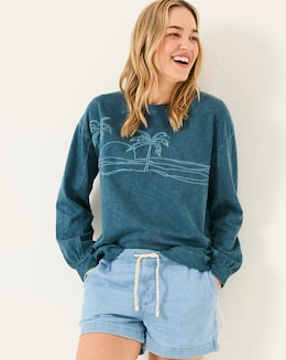 FatFace Gia Embroidery Graphic Sweat - Image