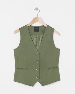 Linen Button Front Waistcoat - Image