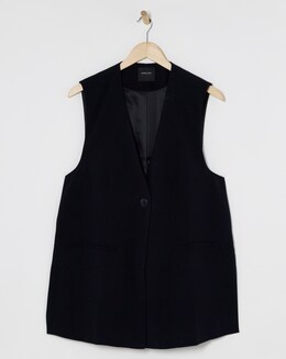 Black Longline Waistcoat - Image