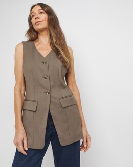 Textured Longline Waistcoat - Image
