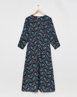 Joe Browns Blue Multi Paisley Button Through Maxi Dress