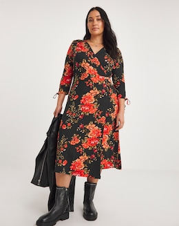 Joe Browns Winter Florals Wrap Dress - Image