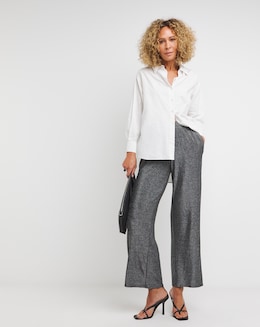 Wide Leg Glitter Knit Pull On Trouser - Image
