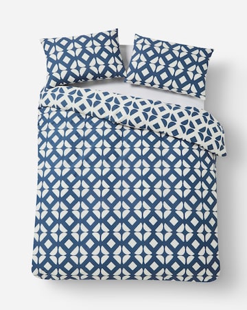 Gray & Osbourn Arran Tile Print Duvet Set Blue