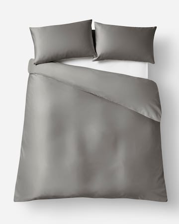 Faux Silk Matte Satin Charcoal Duvet Set