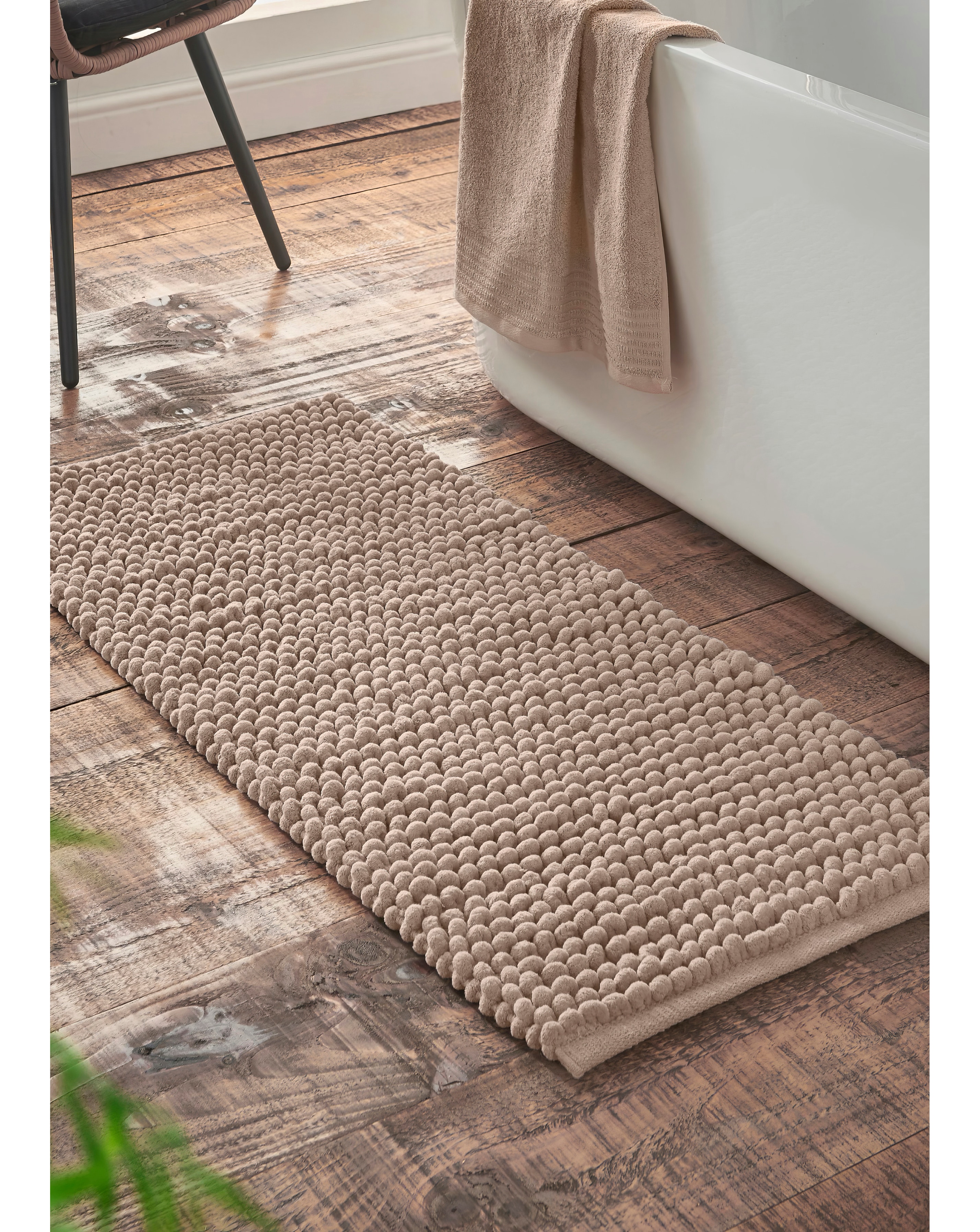 Bianca Aspen Bobble Bathroom Runners - Natural