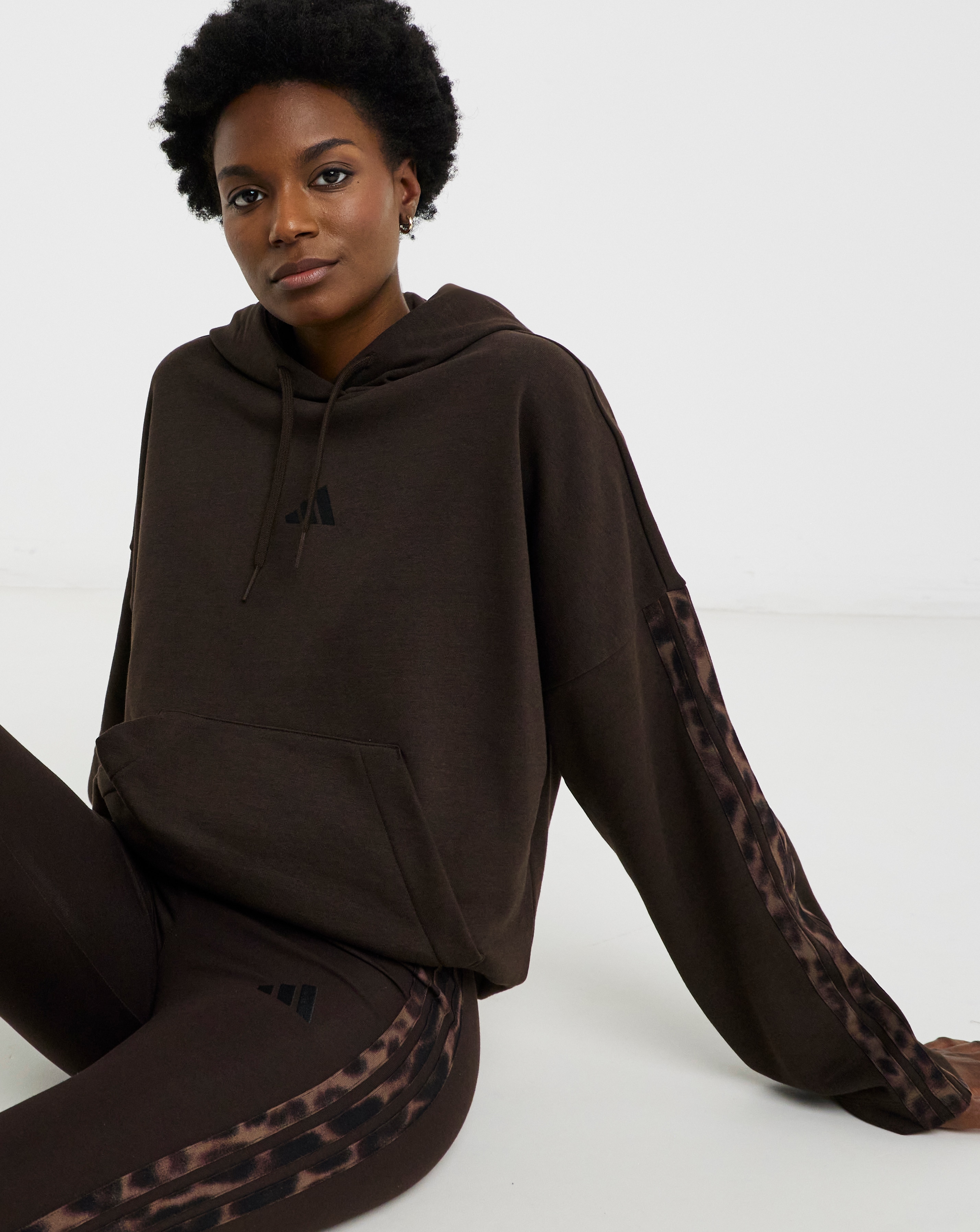 New In - adidas Leopard 3 Stripe Hoodie