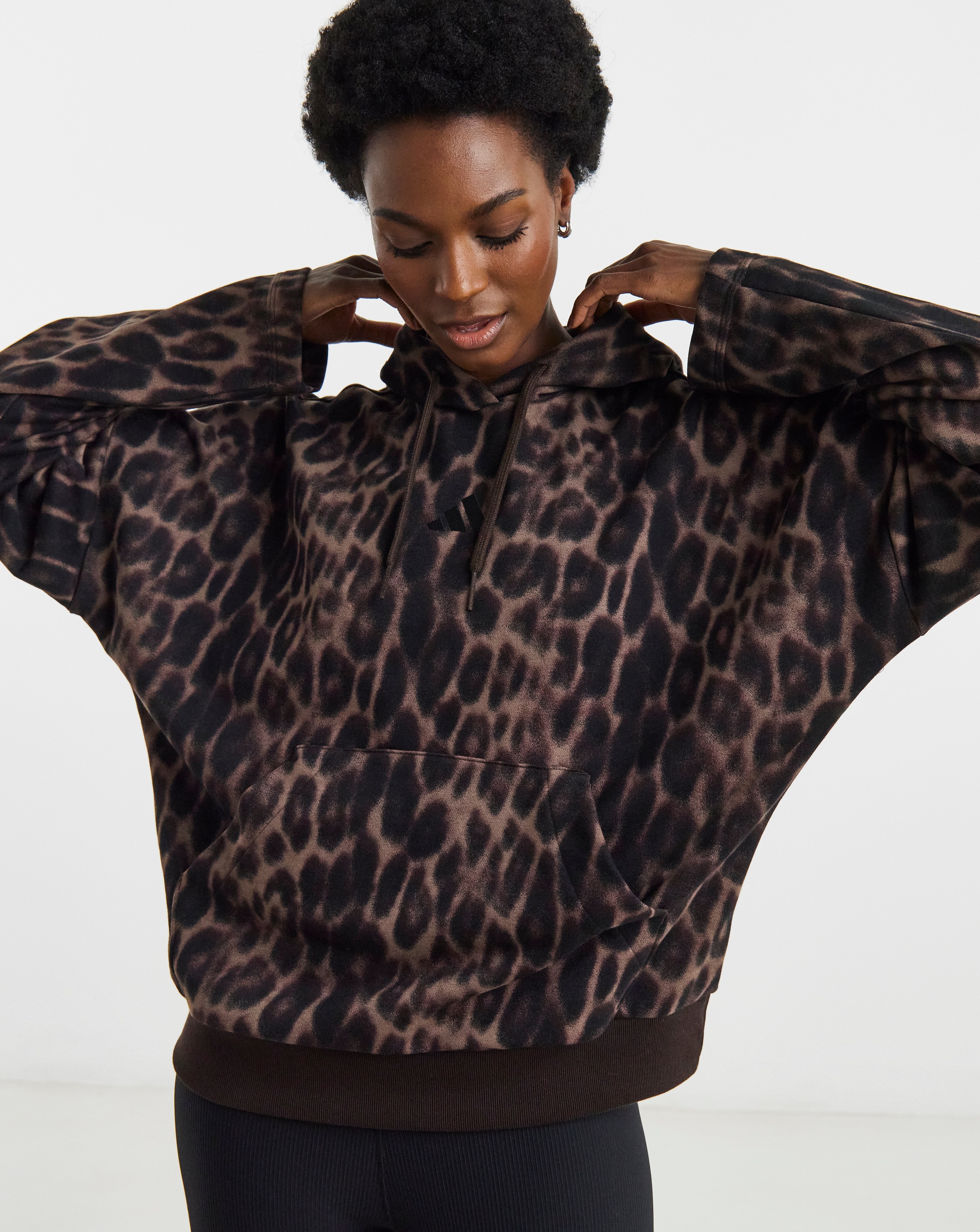 New In - Adidas Leopard Print 3 Stripe Hoodie