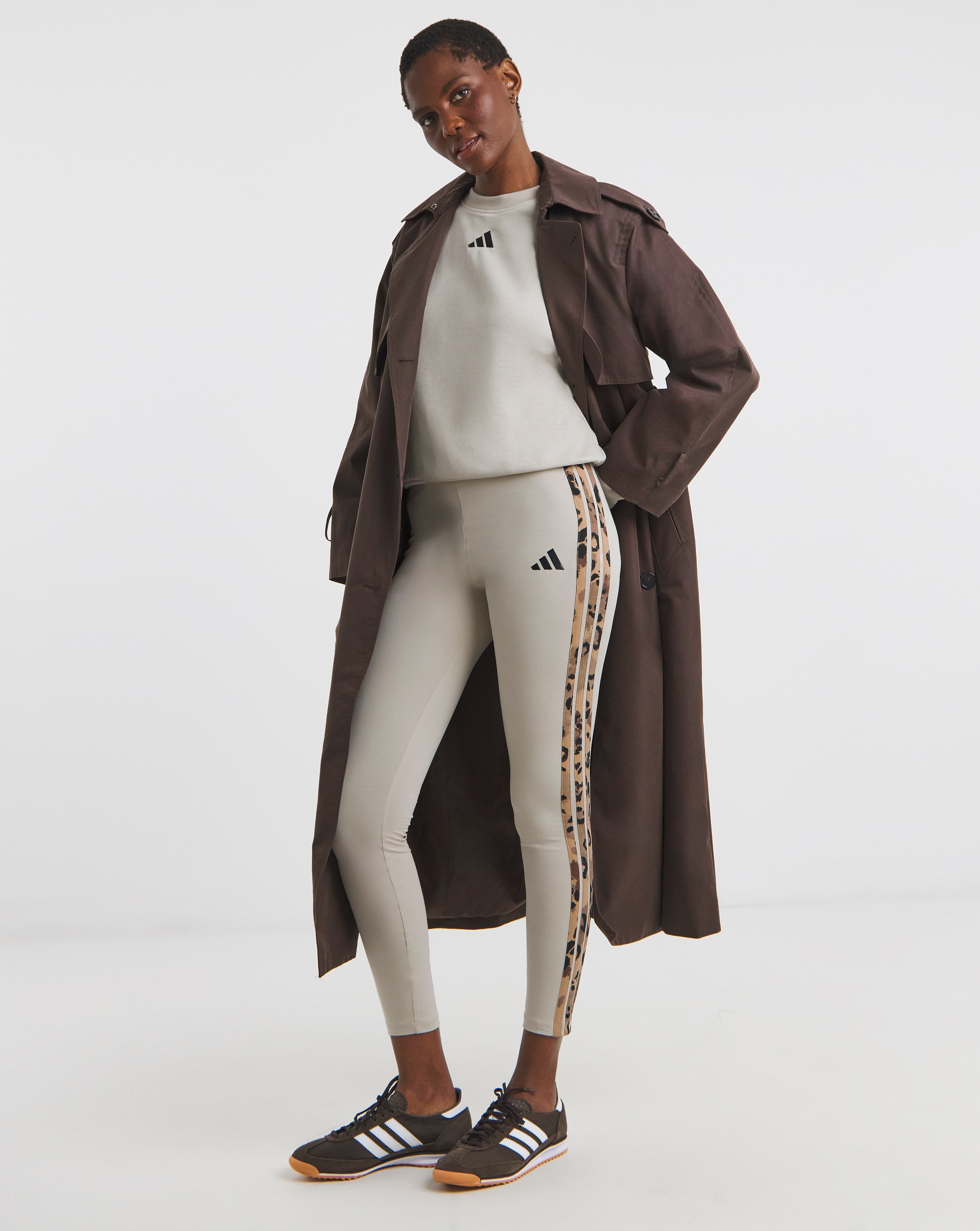 adidas 3 Stripe Leopard Legging