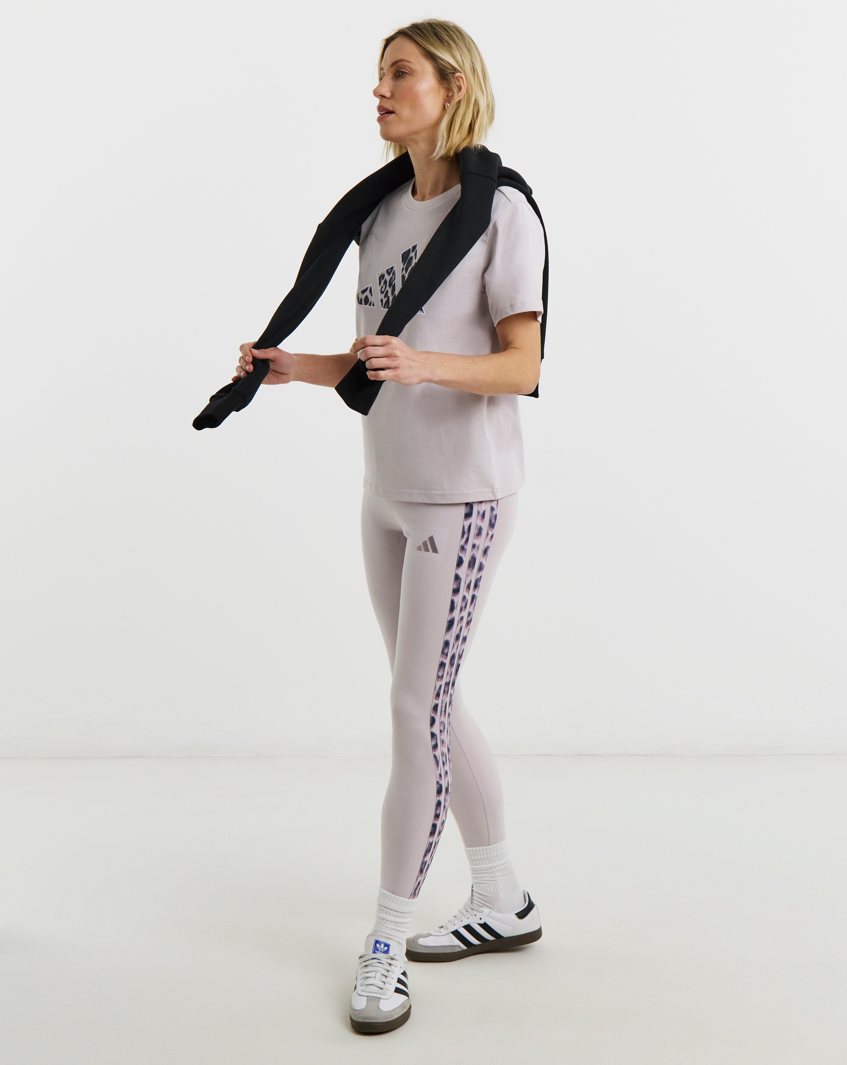 New In - adidas 3 Stripe Leopard Print Leggings