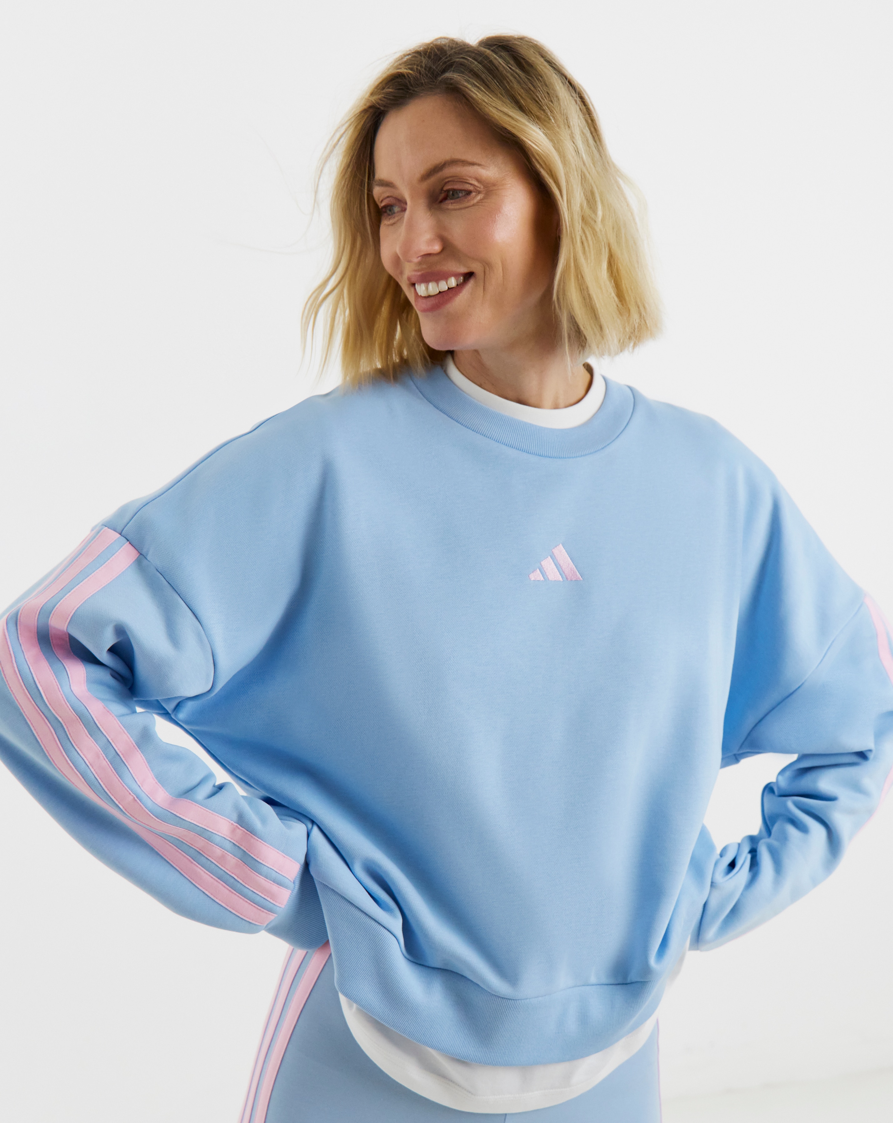 New In - adidas 3 Stripes Crew Neck Sweatshirt