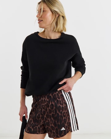 Adidas 3 Stripe Leopard Print Shorts