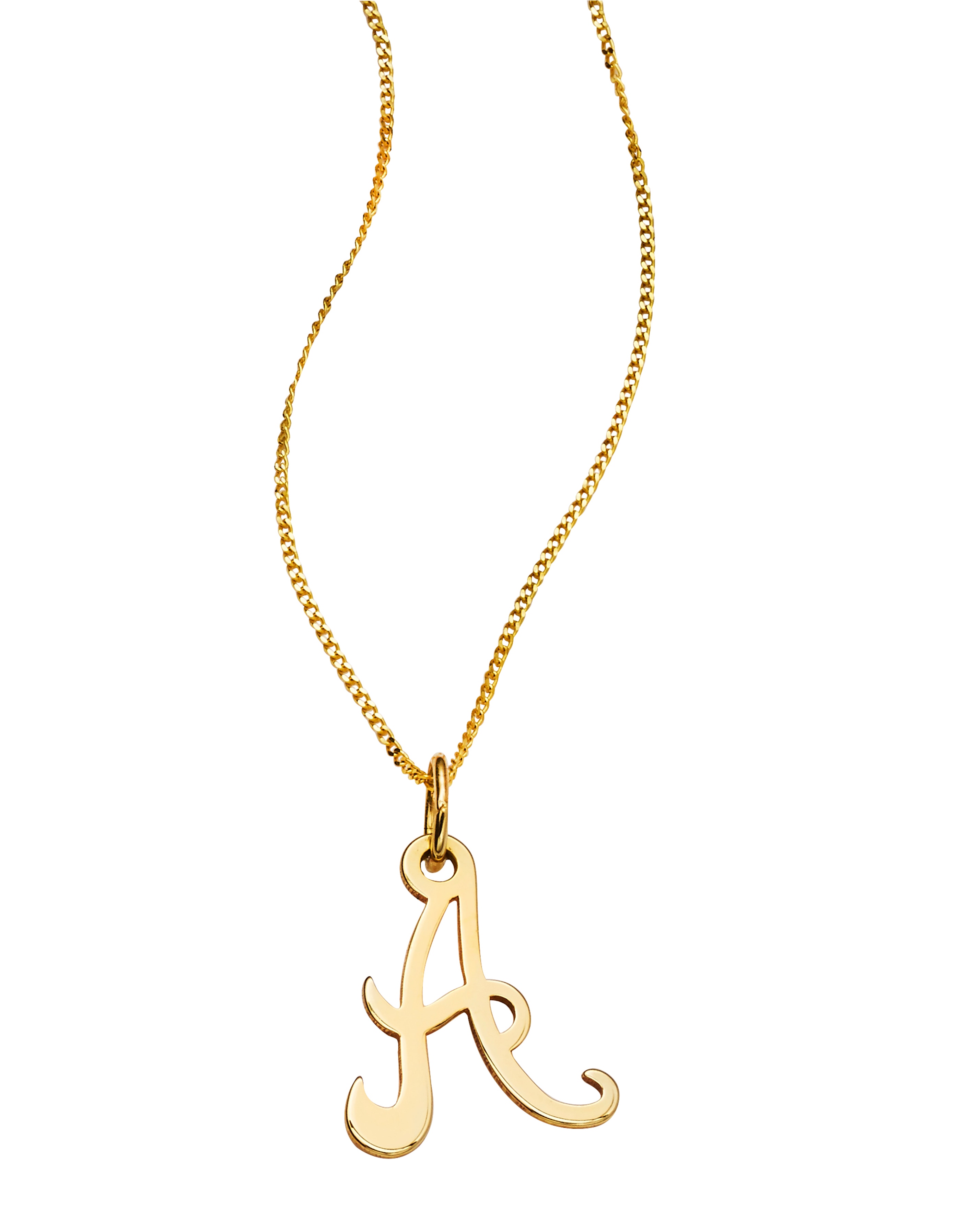 9 Carat Gold Initial Necklace - 16inch