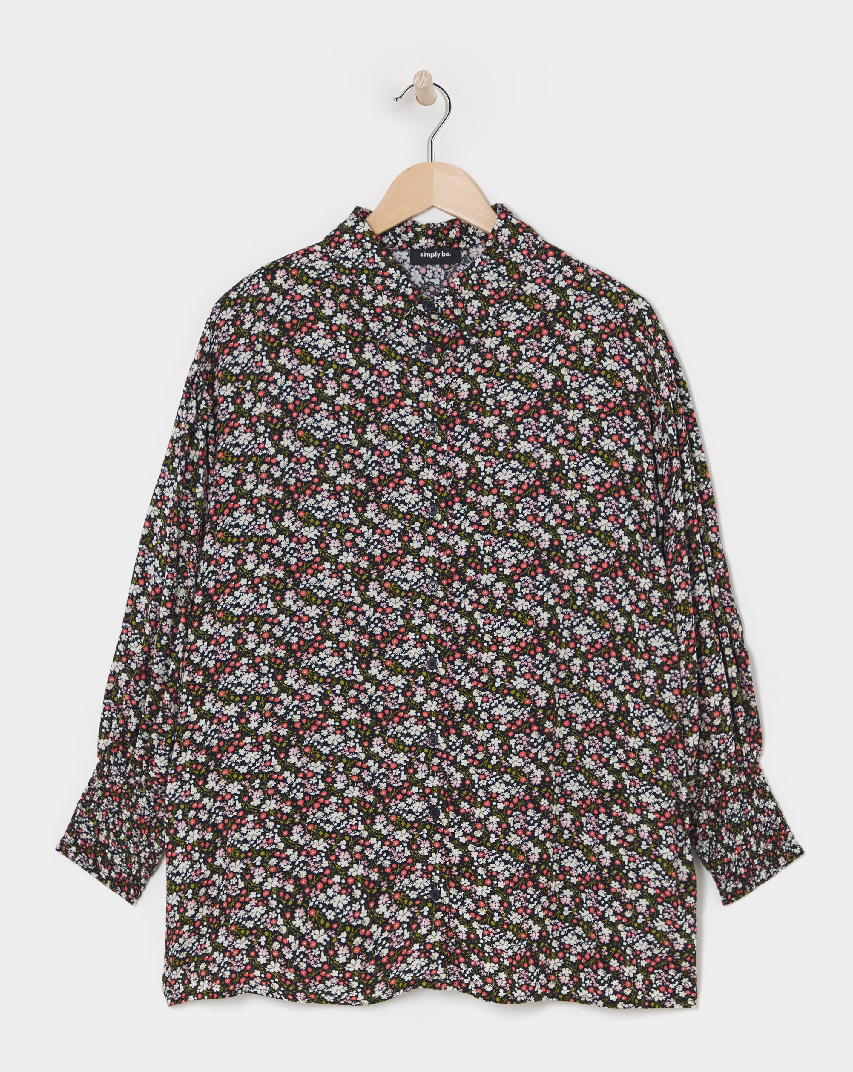 Floral Long Sleeve Dipped Back Shirt
