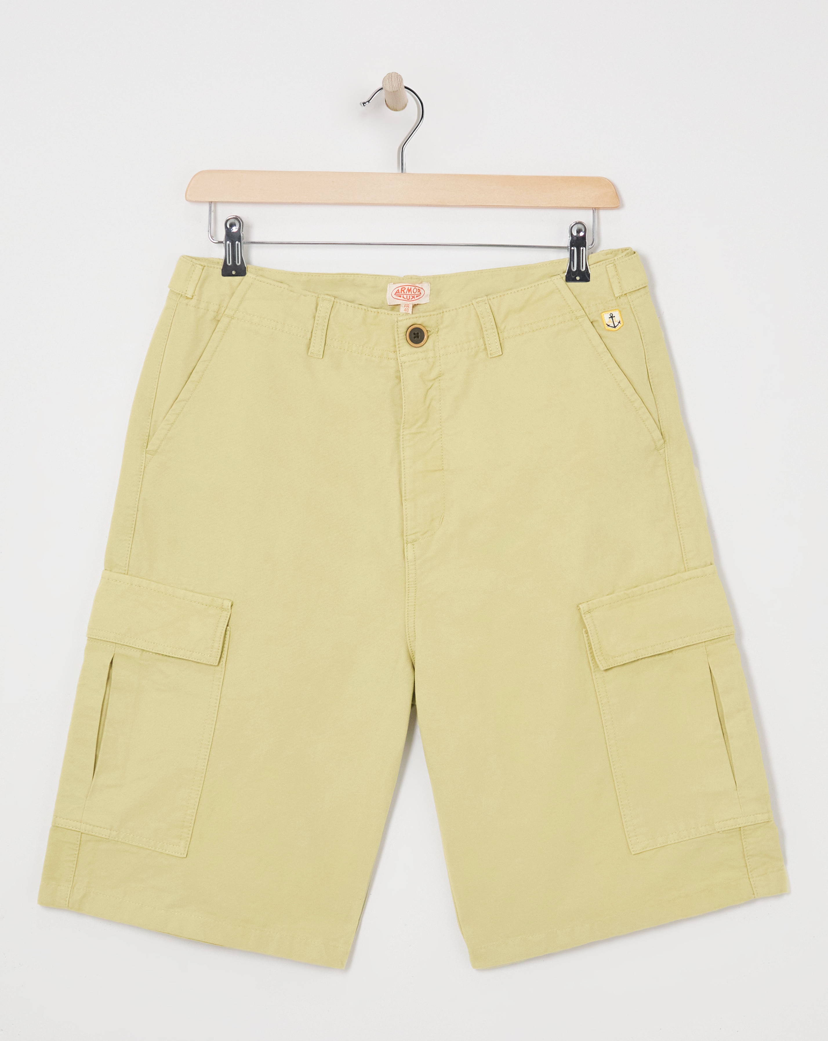 New In - Armor Lux Cargo Shorts - Pale Olive